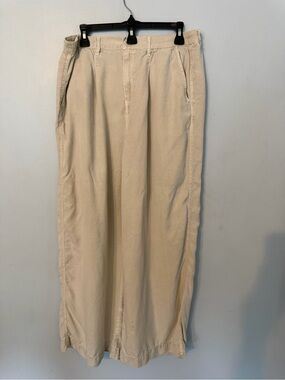 aerie Wide-Leg Trousers in Light Beige